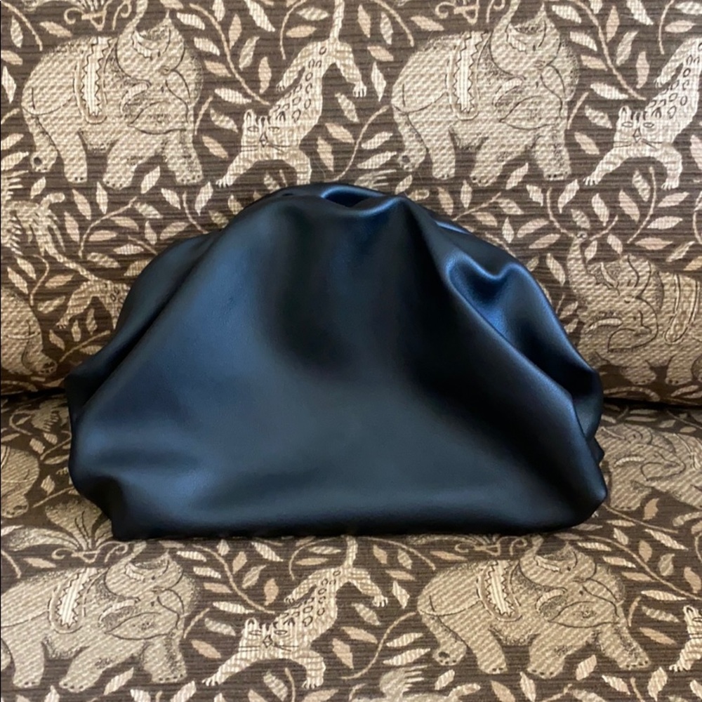 SOLD!!  Black Pouch Cloud Clip Clutch